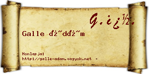 Galle Ádám névjegykártya